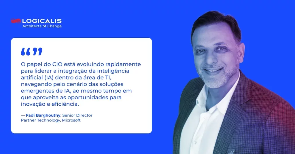 O papel do CIO está evoluindo rapidamente para liderar a integração da inteligência artificial (IA) dentro da área de TI, navegando pelo cenário das soluções emergentes de IA, ao mesmo tempo em que aproveita as oportunidades para inovação e eficiência. Fadi Barghouthy, Senior Director Partner Technology, Microsoft